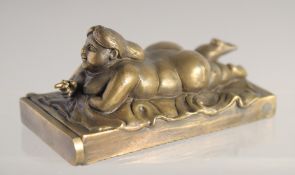 A BRASS FAT LADY VESTA.