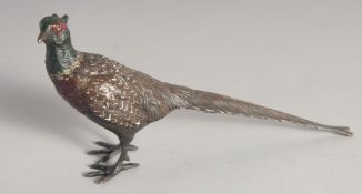 A BRONZE PHEASANT. 8ins long.