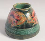 WILLIAM MOORCROFT CORNFLOWER PATTERN MATCH HOLDER AND STRIKER, made for Macintyre & Co. W. Moorcroft