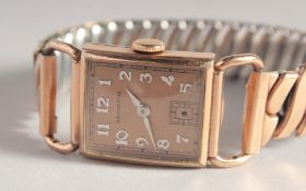 A GENTLEMAN'S GOLD FILLED HAMILTON WRISTWATCH.