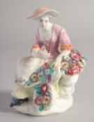 A BOW FIGURE OF SPRING modelled as a girl on a mound base.