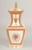 A VISTA ALEGRA PORCELAIN CHINESE DESIGN VASE AND COVER 14ins high.