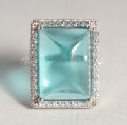 A SILVER DECO DESIGN RING.