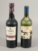 CROFT INDULGENCE PORT. And one bottle of wine, 1964 (2).