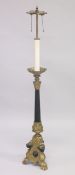 A CLASSICAL STYLE BRONZE FLOOR STANDING LAMP. 4ft 9ins high.