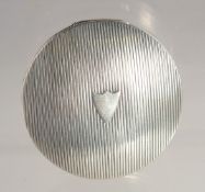 A DUTCH SILVER ENGINE TURNED CIRCULAR PILL BOX. 1.75ins diameter.