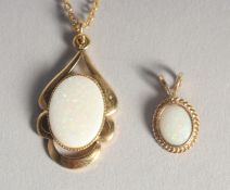 TWO OPAL PENDANTS.