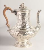 A GOOD GEORGE III SILVER COFFEE POT by SEBESTIAN CRESPELL II. London 1824
