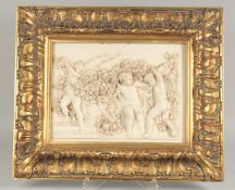 AFTER THE ANTIQUE CHERUBS in a gilt frame. 19ins x 24ins.