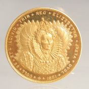 AN ELIZABETHAN REVIVAL MEDALLION, engraved JURISPRUD ET SCIENT, POLIT, FELICITER, EXCULTIS: