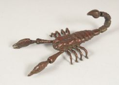 A JAPANESE BRONZE SCORPION. 3.5ins long.