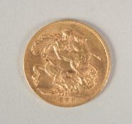 A GEORGE IV GOLD SOVEREIGN, 1928.