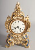 A JACOB PETIT PORCELAIN CLOCK with numerals by PEPIN A PARIS, striking on a single bell, the