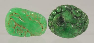 TWO CHINESE CARVED PENDANTS.