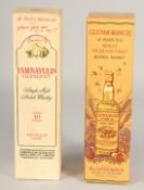 TWO BOTTLES OF TAMNAVULIN GLENLIVIT AND GLENMORANGIE MALT SCOTCH WHISKY.