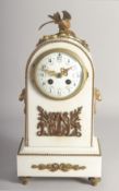 A GOOD 19TH CENTURY FRENCH WHITE MARBLE CLOCK with ormolu mounts, circa. 1860 by C. H., PARIS,