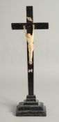 AN 18TH CENTURY BONE AND WOOD CRUCIFIX. 16ins high.