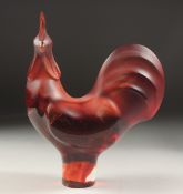 A TITTOT GLASS COCKEREL. Signed: No 248. 8ins high.