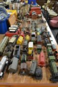 A large collection of 'O' gauge and 'OO' gauge Hornby and other trains, accessories including a