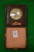 A Goldsmith & Silversmith Co Ltd., leather cased travelling watch.