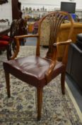A Georgian style mahogany desk chair.