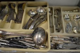 A quantity of plated cutlery.