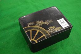 A Japanese lacquer box and cover.
