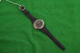 A gentlemen's Omega Dynamic stainless steel wrist watch with leather strap.