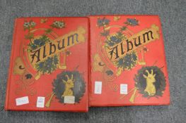 Two large albums containing Victorian and later Christmas cards.