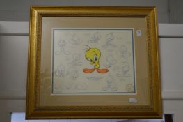 Warner Brothers, Tweety, hand painted animation cell, limited edition.