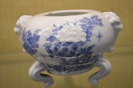 A Hirado small blue and white vase.