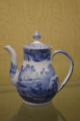 A small Spode blue and white teapot.