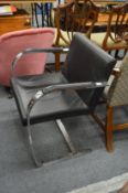 A 'Bruno' chrome framed cantilever armchair.