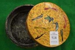 A lacquer circular box and cover.