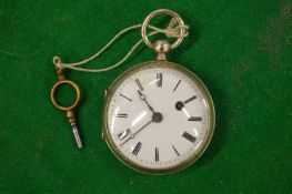 A gentlemen's pocket watch with enamel dial.