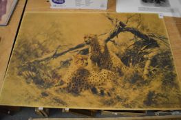 David Shepherd, two cheetahs, colour print.