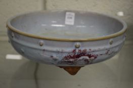 A Chinese Jun style glazed pottery large circular censer.