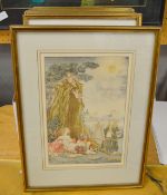 Lavinia Blythe, a set of eight colour prints, illustrating the works of John Dryden.