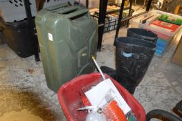 A jerry can, pair of boots etc.