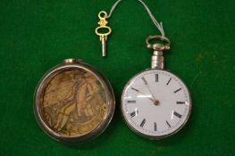 A gentlemen's silver pair cased pocket watch by D Northgraves of Hull.