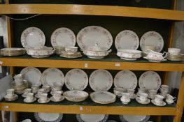 A comprehensive Royal Albert Victoriana Rose dinner service comprising in excess of ninety pieces.