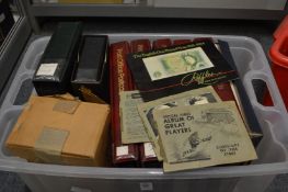 A quantity of albums containing post cards together with a small collection of Topical Times