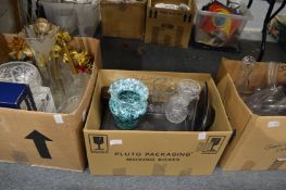 A quantity of decorative and household glassware, some boxed.