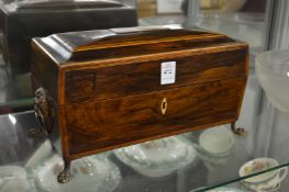 A good Regency rosewood tea caddy.