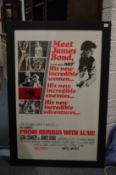 A reproduction James Bond poster for From Russia with Love together with a military poster.