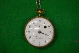 A 19th century Continental gentlemen's enamel faced pocket watch.
