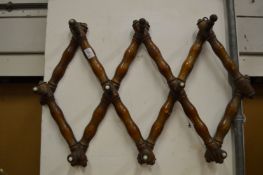 A folding coat rack.