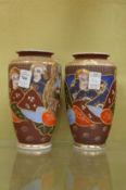A pair of satsuma vases.