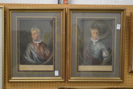 After Reynolds, a pair of hand coloured engravings of young boys.