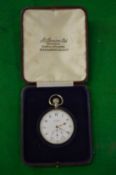 A gentlemen's silver pocket watch by J W Benson, London complete with original box and receipt.